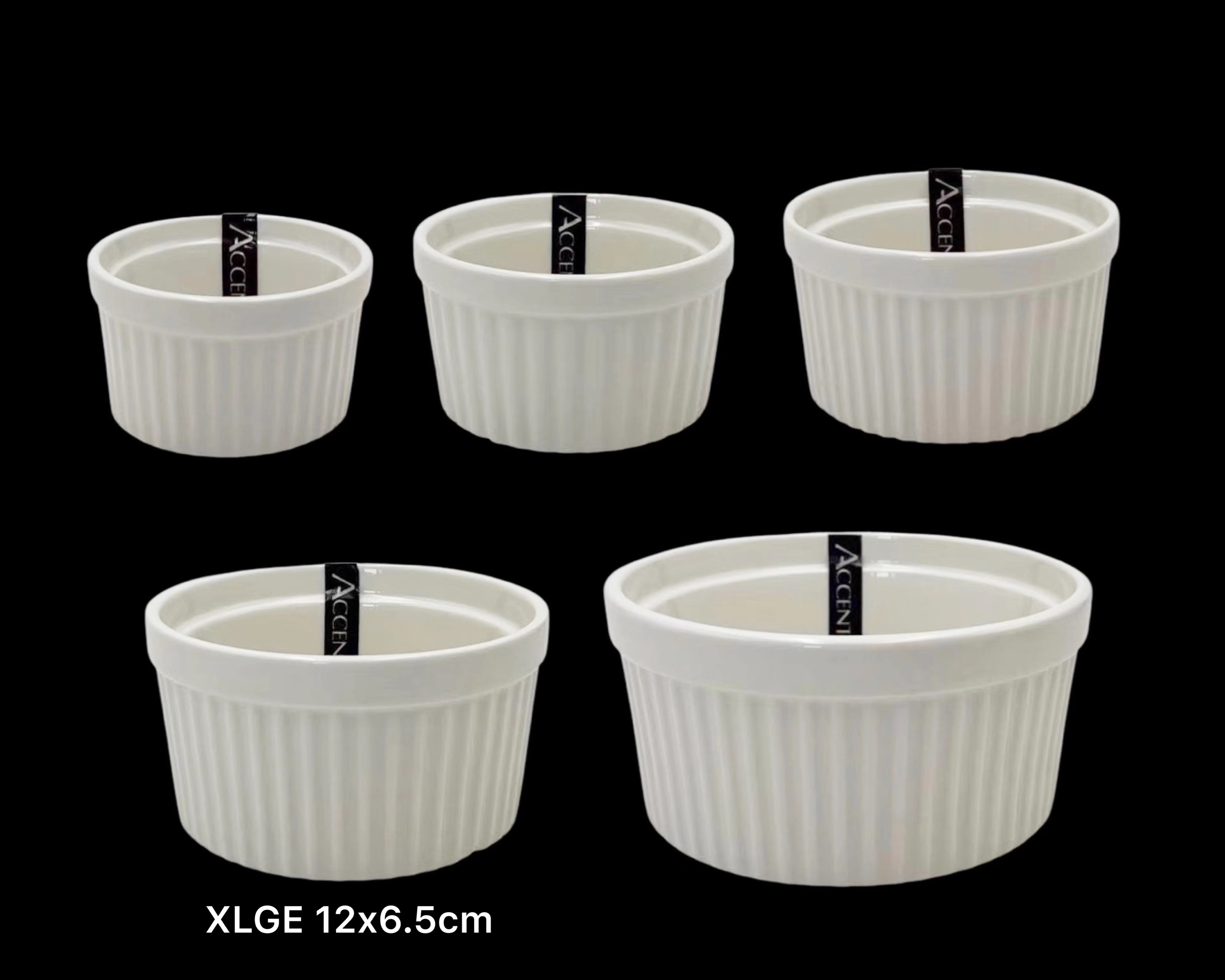 V637-KIT32843-202508252320-00 bulk 36 Xlarge New Bone China Ramekln 12x6cm - Image 1
