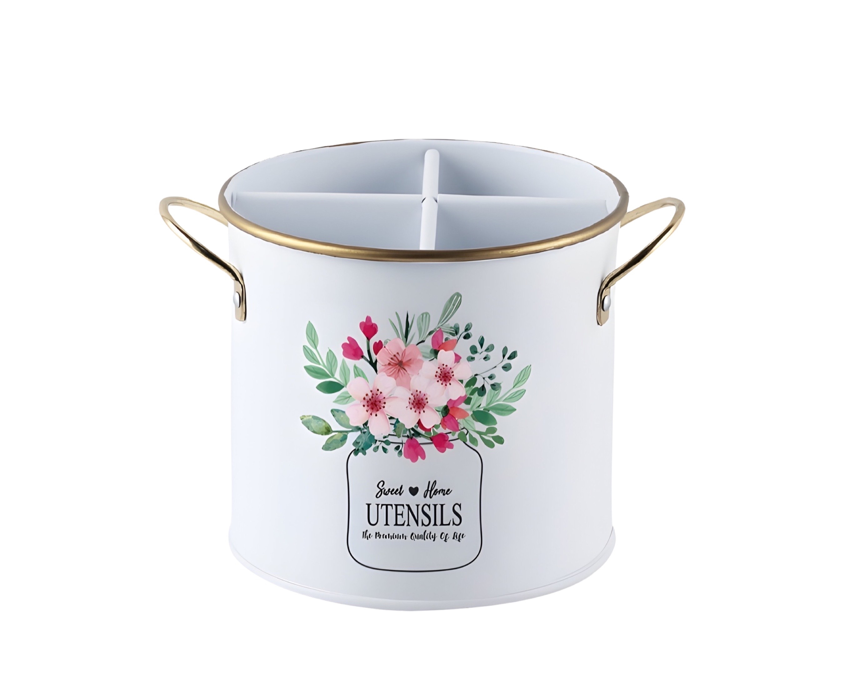 V637-KIT35345-202508252345-00 bulk 6 Meadow Bouquet Metal Utensil Holder 18x13cm - Image 1