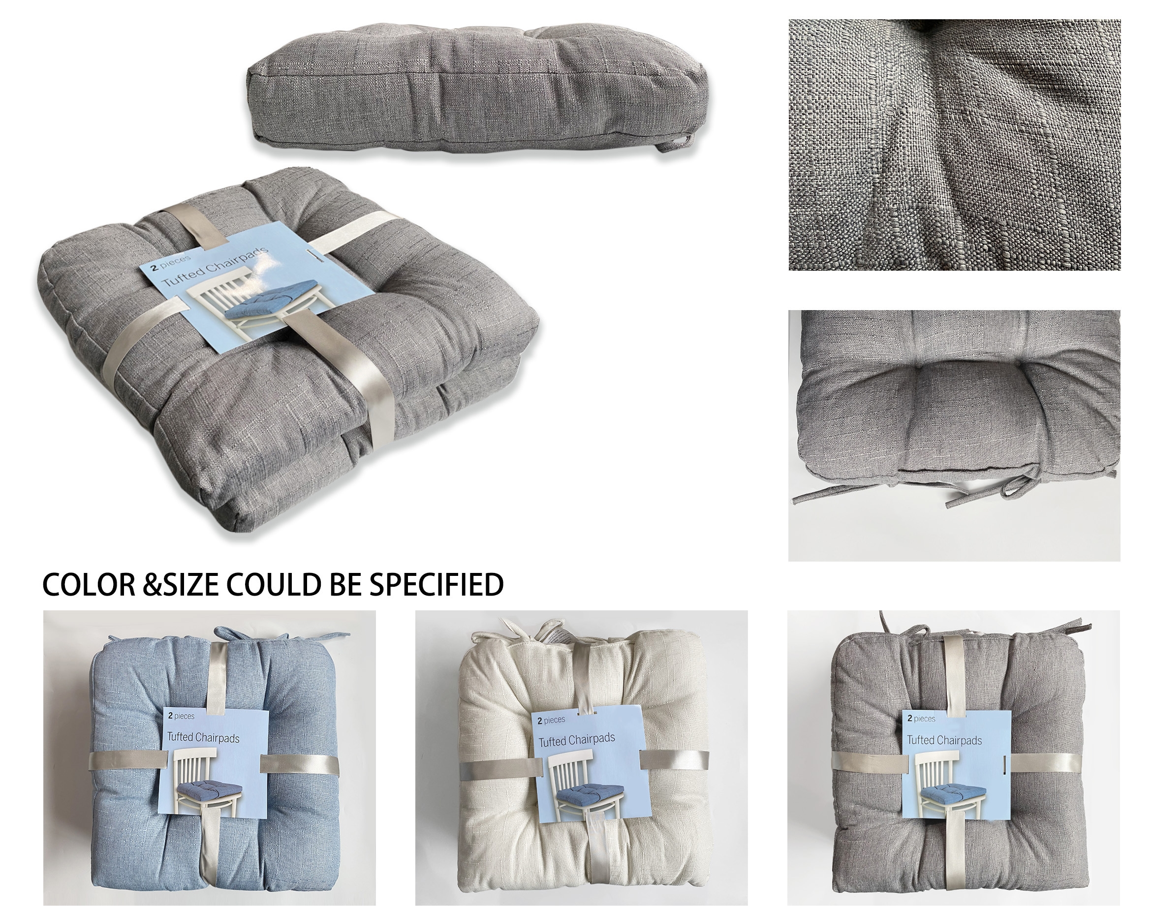 V637-MAN33392-202508251955-00 bulk 12 Thick Tufted Chair Pad 4 Assorted 38x7cm - Image 1