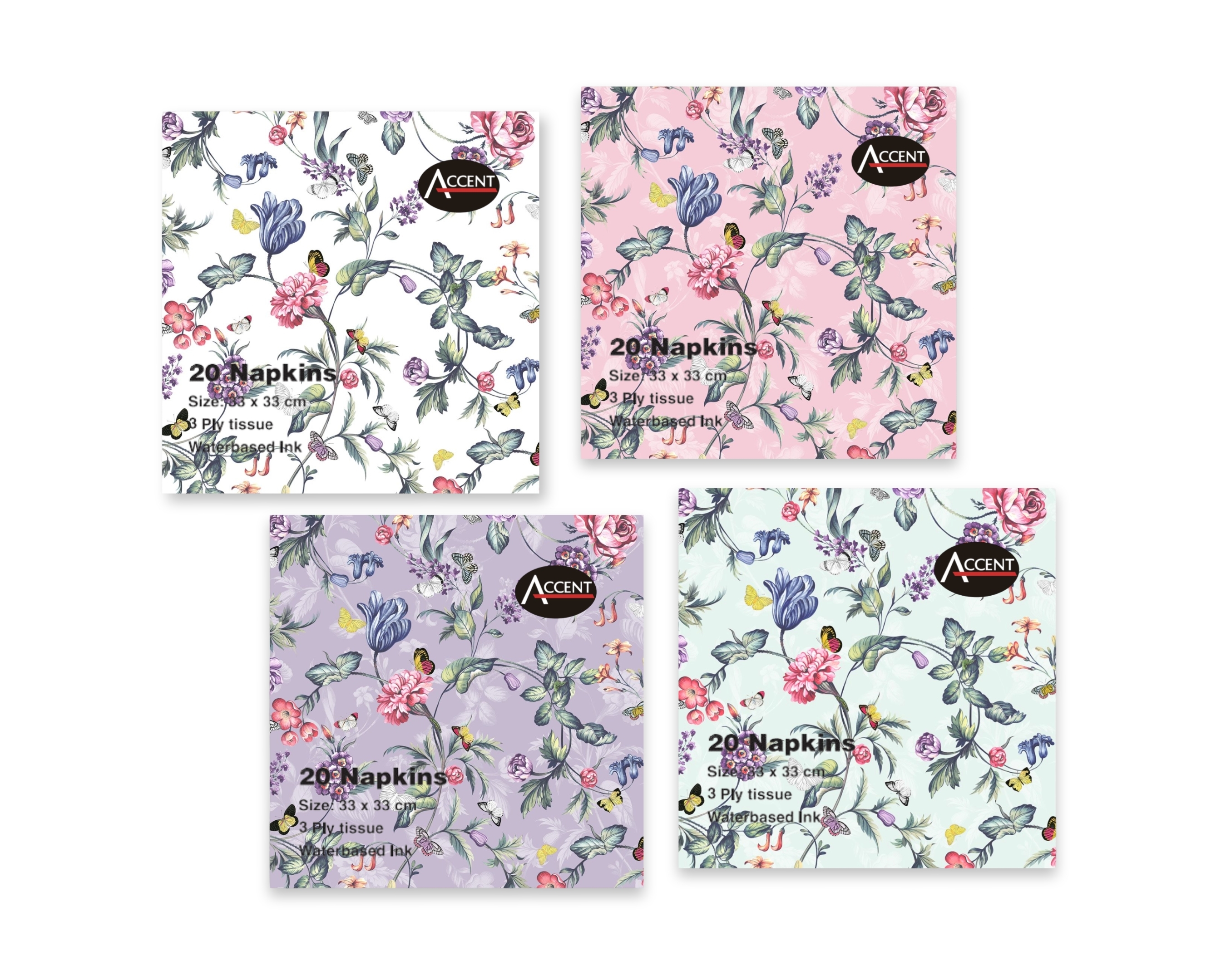 V637-PAR37168-202508252035-00 bulk 960 Jardin Floral Napkins Pk20 2Ply 4 Assort 33cm - Image 1