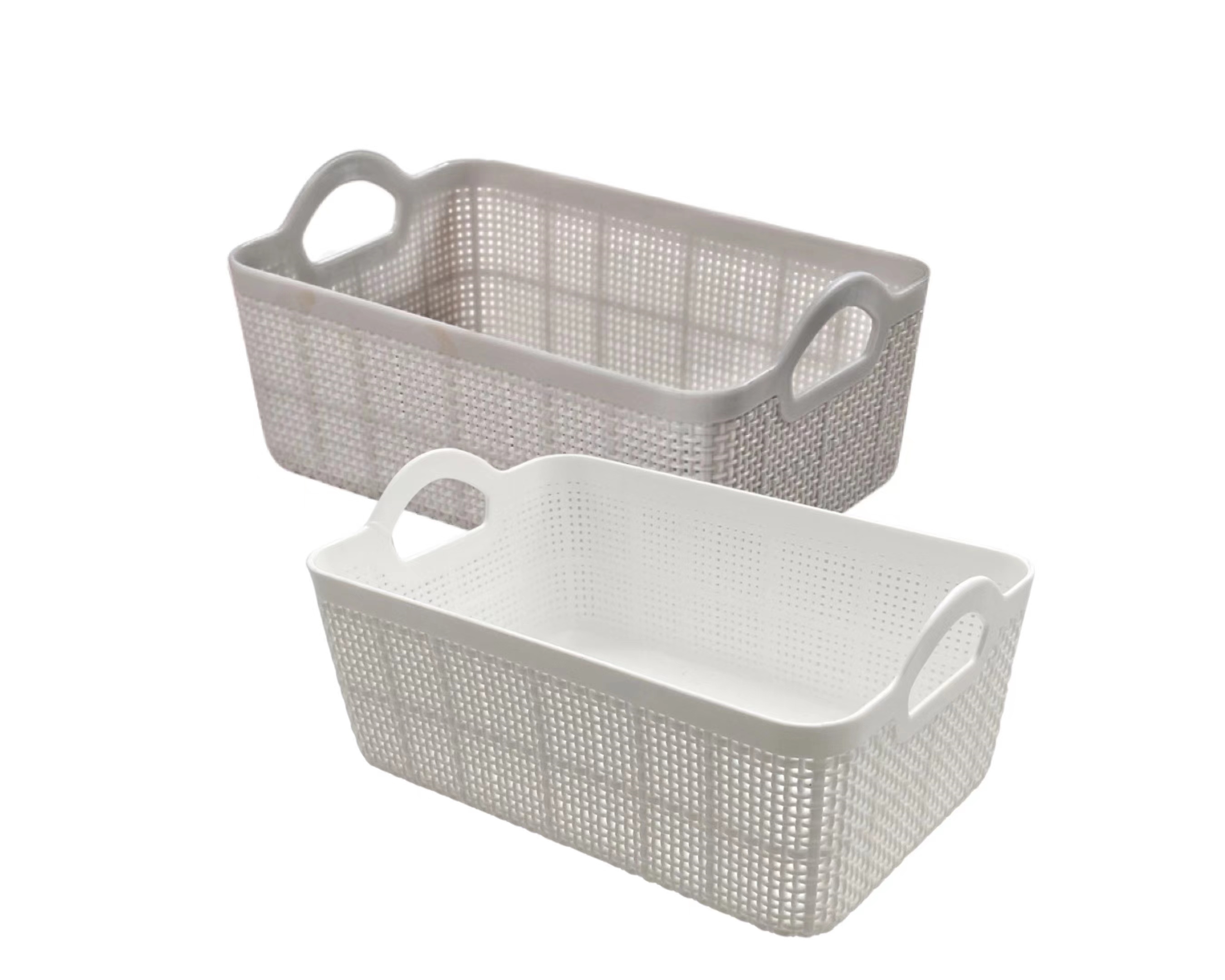 V637-PLA31353-202508260530-00 bulk 24 Rect Storage Basket w Handle Assort 19cm - Image 1