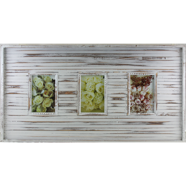 V637-WF-3WSTRIPWHITE-202508260725-00 Antique 3 Collage Photo Frame 68cm - Image 1