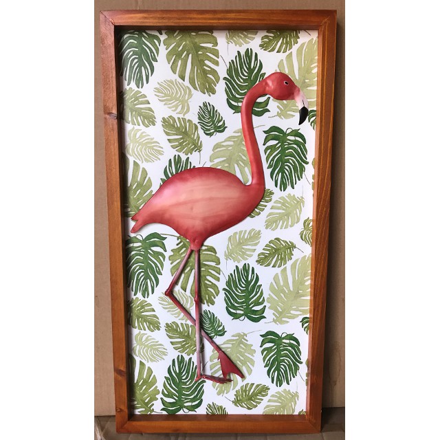 V637-WF-HDJ-1561-202508260545-00 Flamingto Wood Framed Wall Art 64cm - Image 1