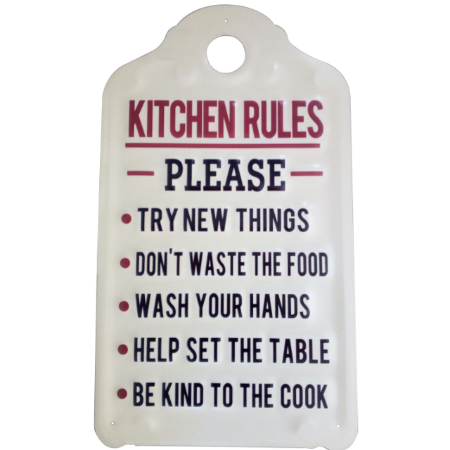 V637-WF-RAC-145-202508260610-00 Kitchen Rules Metal Wall Art 46cm - Image 1