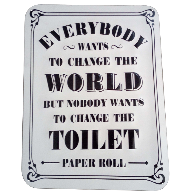 V637-WF-RAC-148-202508260615-00 Change Toilet Paper Roll Metal Wall Art 39cm - Image 1