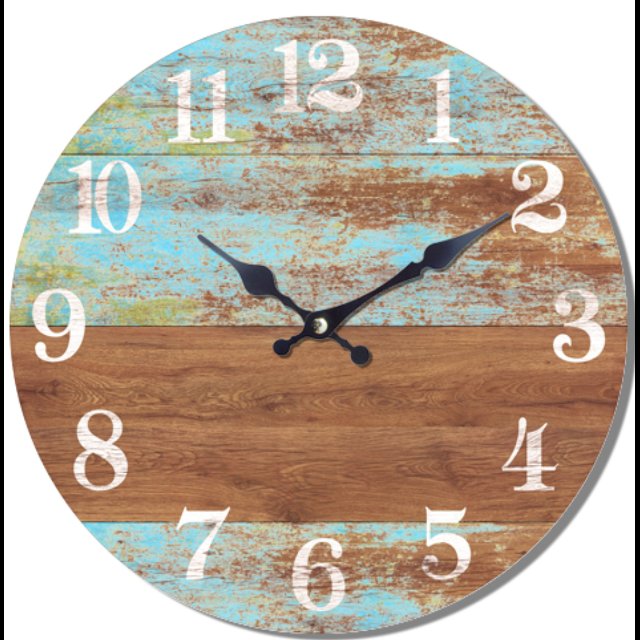 V637-WF-RAC-157-202508260615-00 Rustic Round Wall Clock 33cm - Image 1