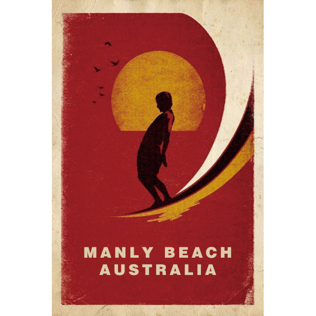 V637-WF-REDMANLY-202508260615-00 Red Manly Beach 20x30cm - Image 1