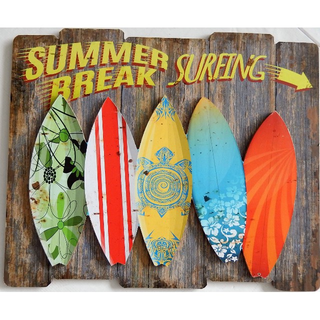 V637-WF-SUMMERBREAK-202508260620-00 Summer Break Surfing Wall Art 59cm - Image 1