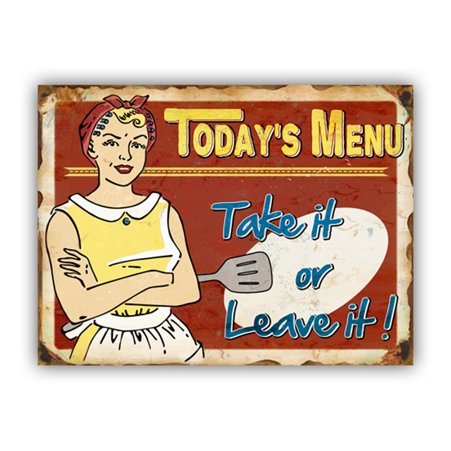 V637-WF-TI-008-202508260630-00 Todays Menu Wall Art 40cm - Image 1