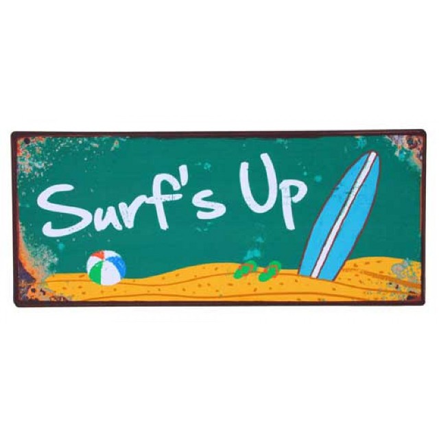 V637-WF-TI-022-202508260635-00 Surfs Up Metal Wall Art 42cm - Image 1