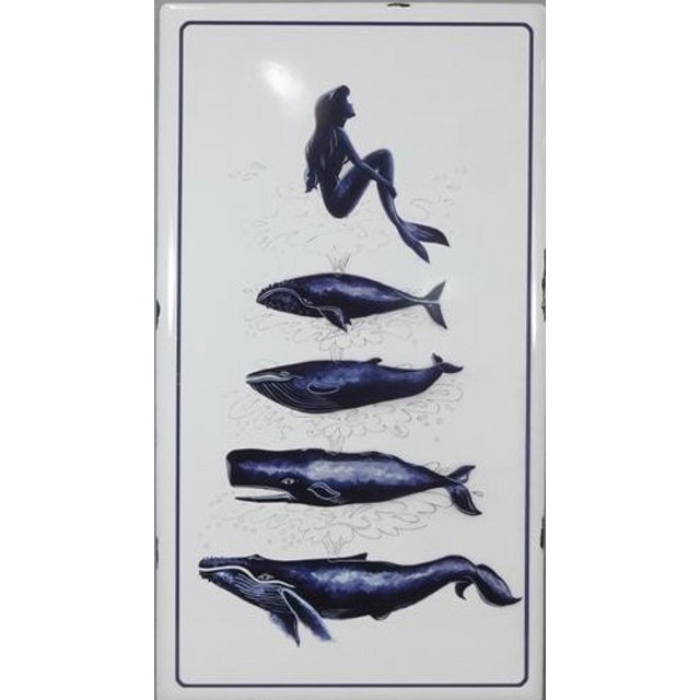 V637-WF-TINMERMAID-202508260635-00 Mermaid & Whales Wall Art 91cm - Image 1