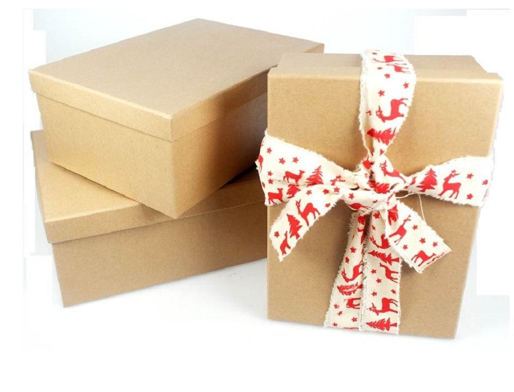 V637-WRP18291-202508260725-00 Set 18 Assorted Gift Boxes Natural Brown 43x16cm - Image 1