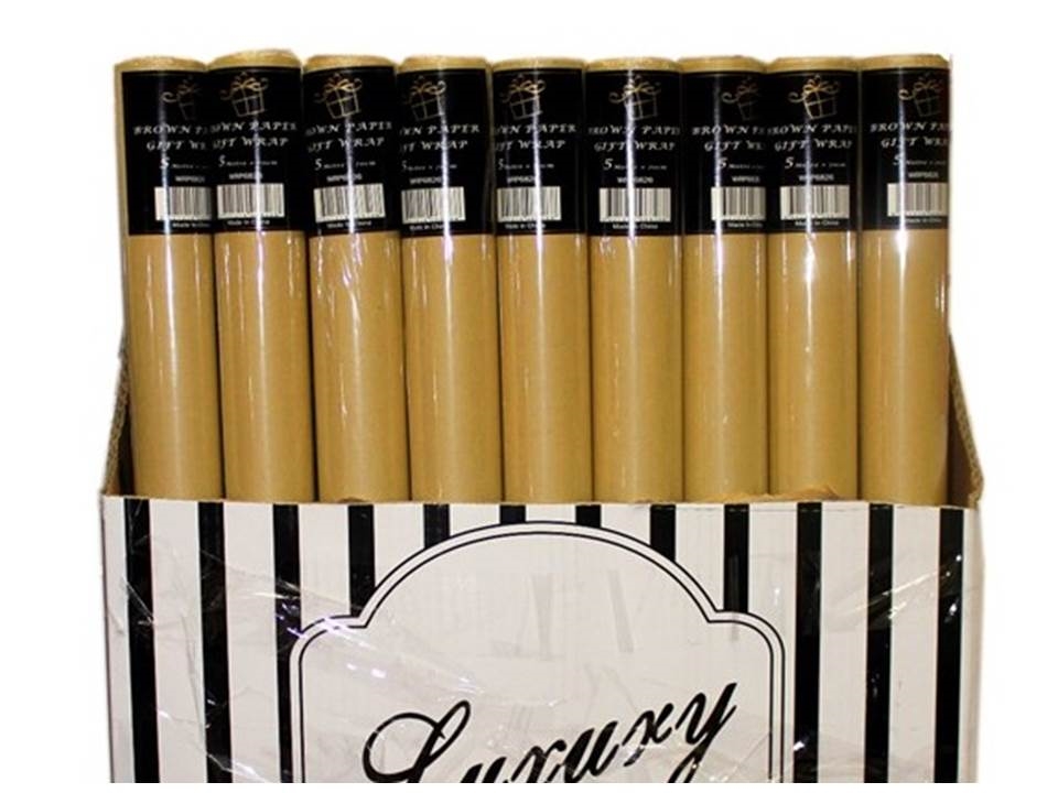 V637-WRP23706-202508260725-00 bulk 50 Brown Paper Gift Wrap 70Cmx4M 38Cm Core - Image 1