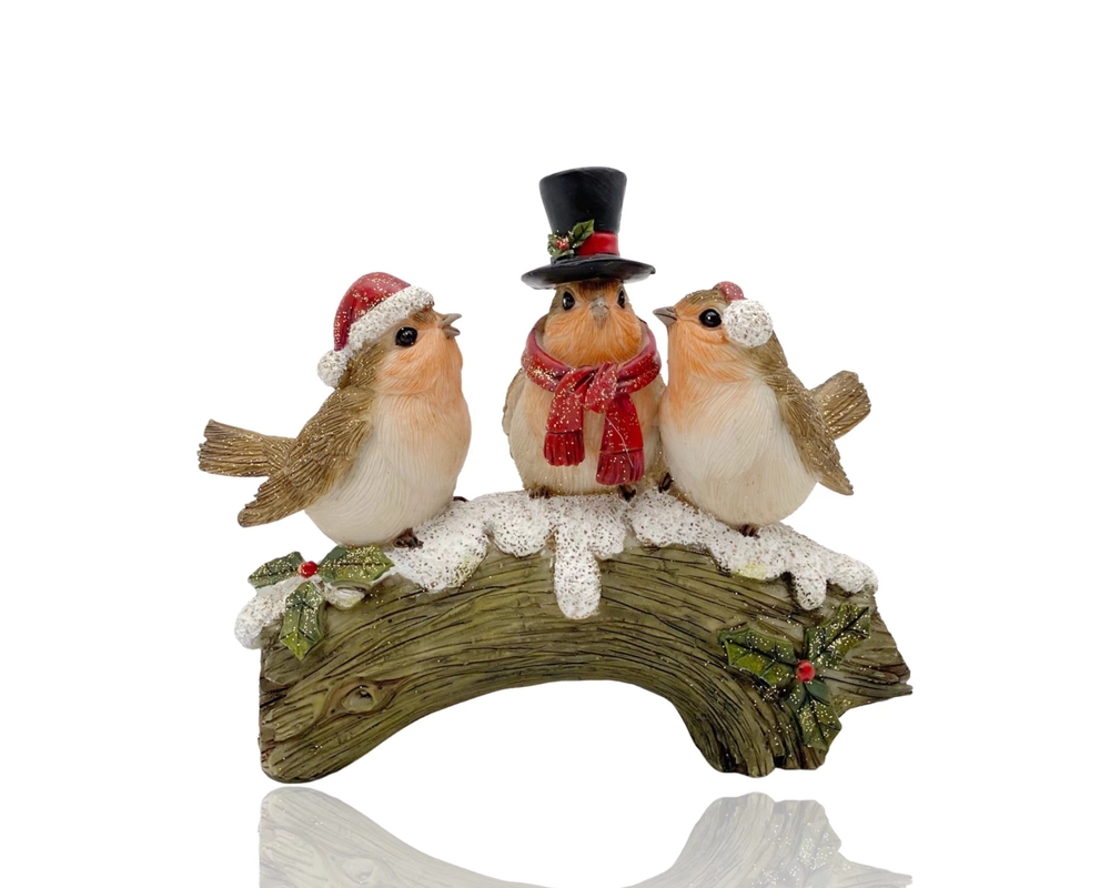 V637-XMS33276-202508260835-00 bulk 8 Xmas Polyresin 3 Bird Choir on Branch 11cm - Image 1