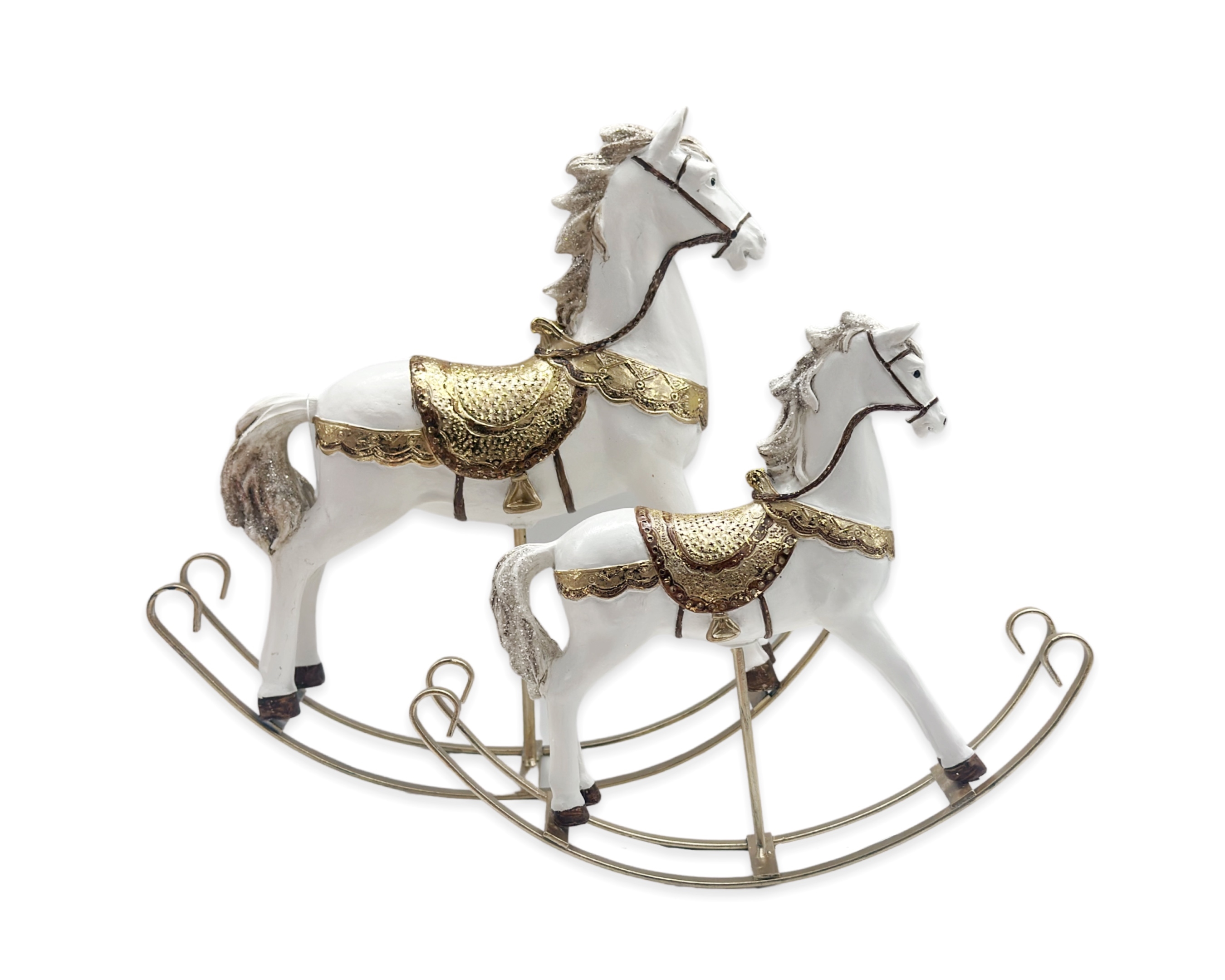 V637-XMS34420-202508260840-00 bulk 6 Xmas Rocking Horse Polyresin 21cm - Image 1