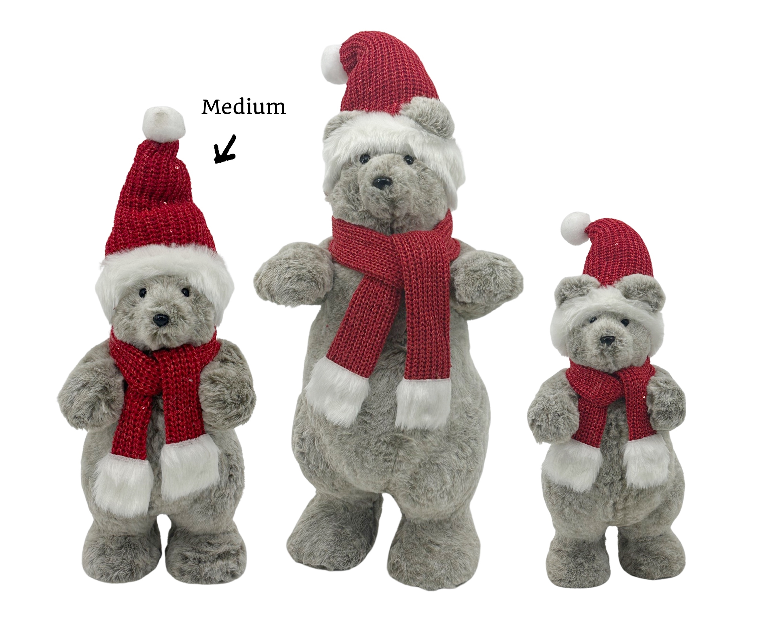 V637-XMS34617-202508260840-00 bulk 4 Xmas Randolph Bear w Red Hat/Scarf Bear 44cm - Image 1