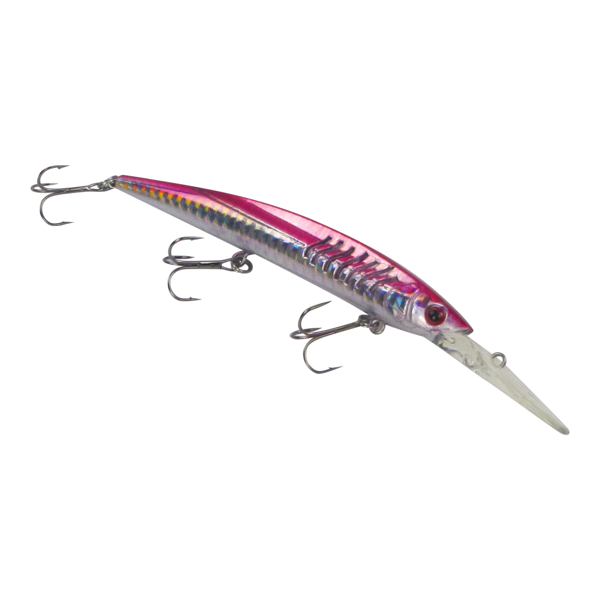 V658-93MC000180166-202507311053-00 Finesse 'Flash Minnow' Magenta Silver, 150mm Deep Diving Lure - Image 1