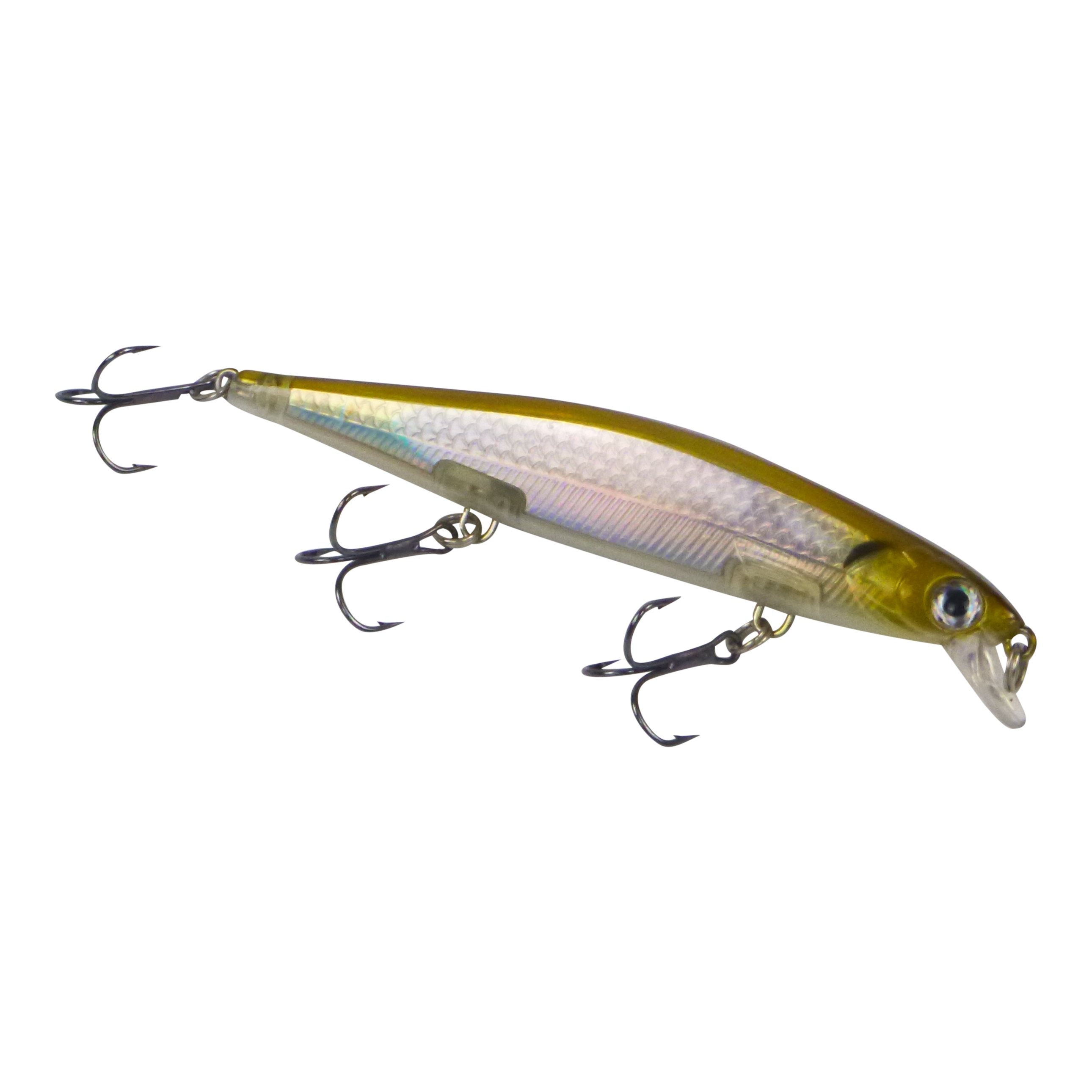 V658-93MC000320104-202507311046-00 Finesse 'Chudan' 110mm Sinking/Diving Minnow, Silver Gold - Image 1