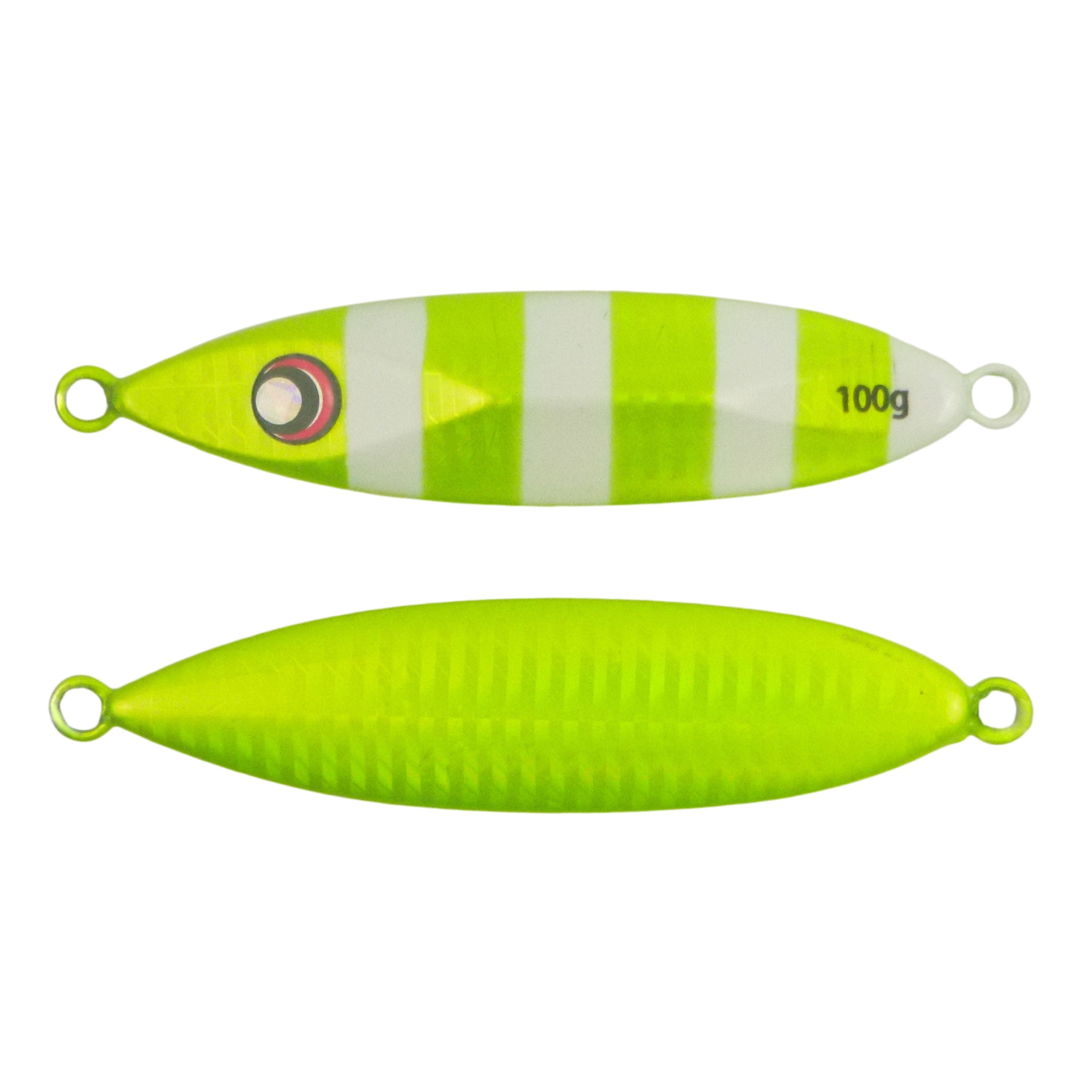 V658-93MC000363016-202507311436-00 Finesse Slow Pitch Flutter Jig, 100gm, Chartruese, 2 pack - Image 1