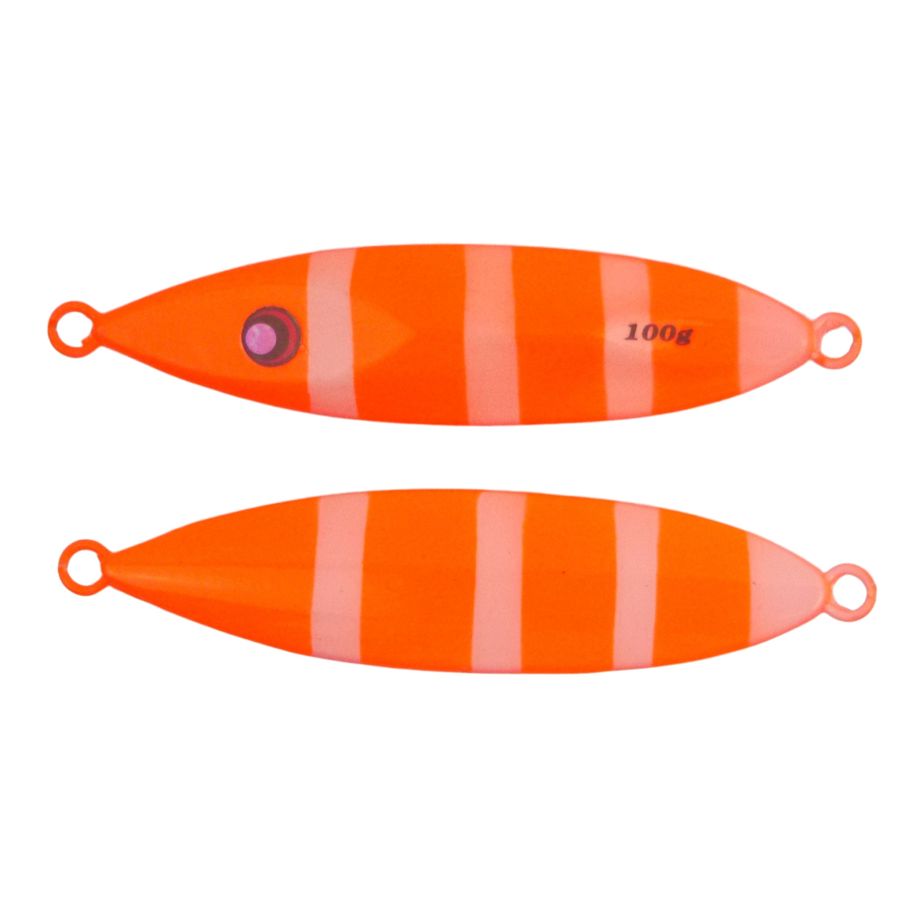 V658-93MC000363019-202507311436-00 Finesse Slow Pitch Flutter Jig, 100gm, Bright Orange, 2 pack - Image 1
