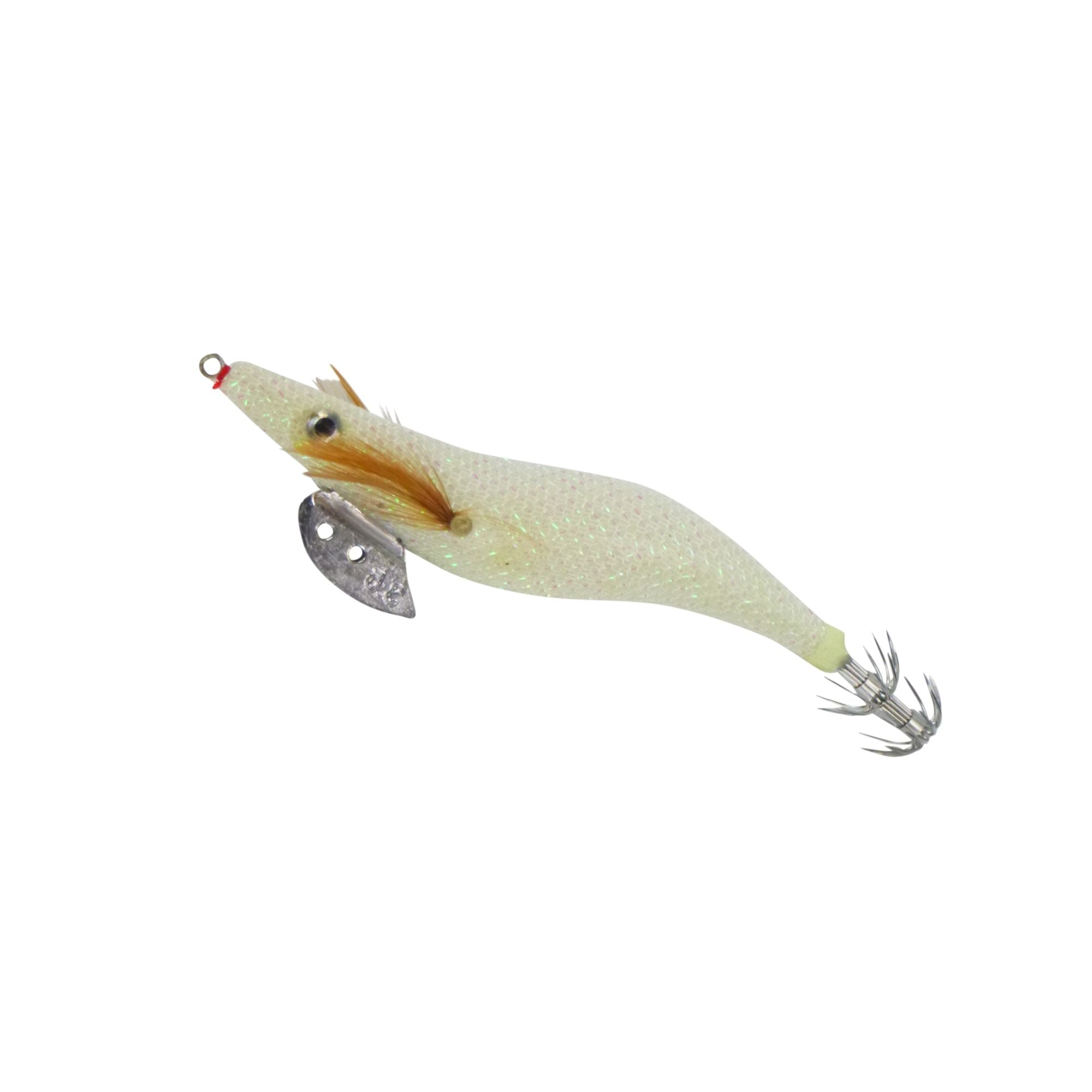 V658-93MC000380101-202507311435-00 Finesse Rumoika Squid Jig, White Glow, size 2.5, 2 pack - Image 1