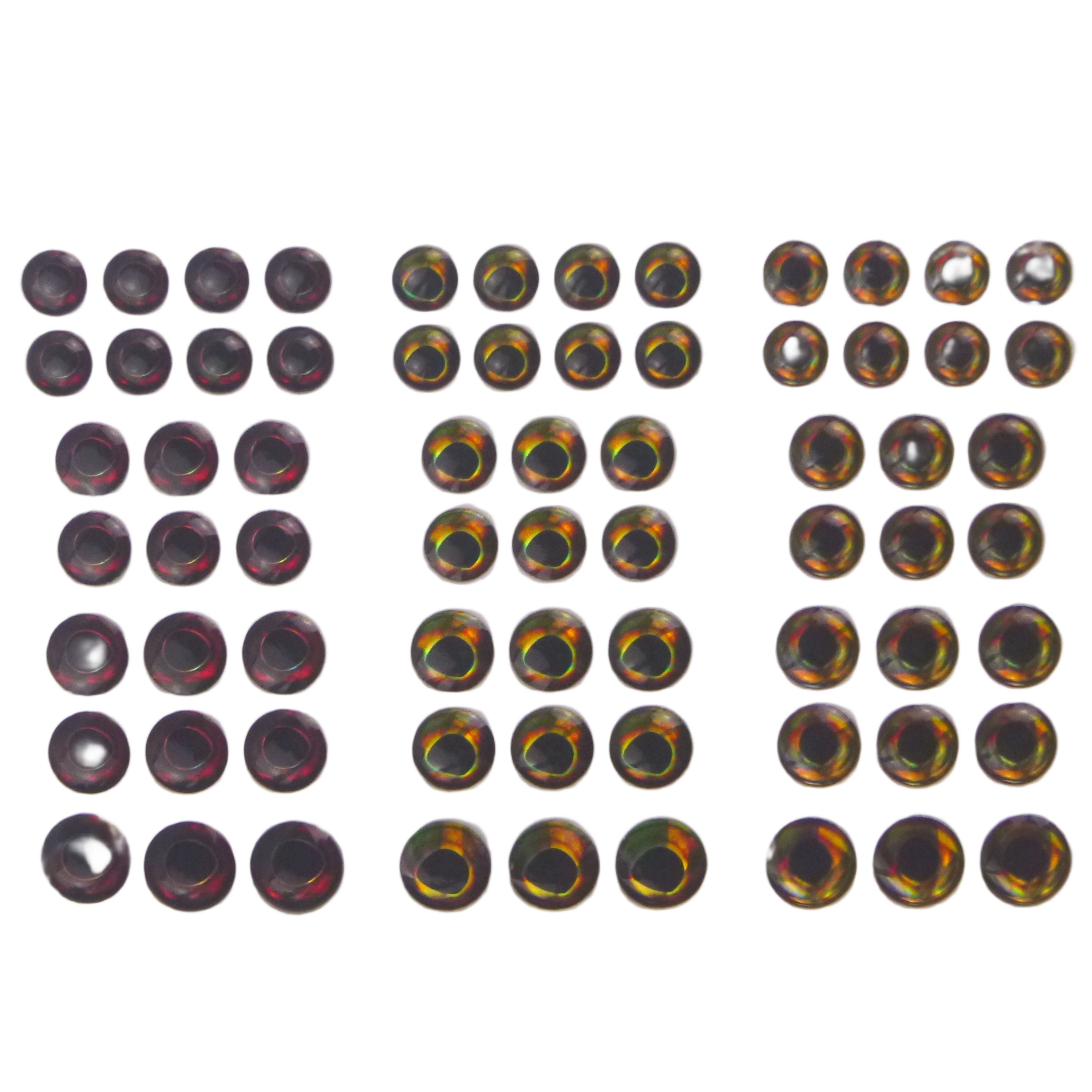 V658-93MC000660200-202507311125-00 Artizan Molded Lure Eyes, 7, 8, 9, 10mmD, 3 Colours, Qty 69 - Image 1