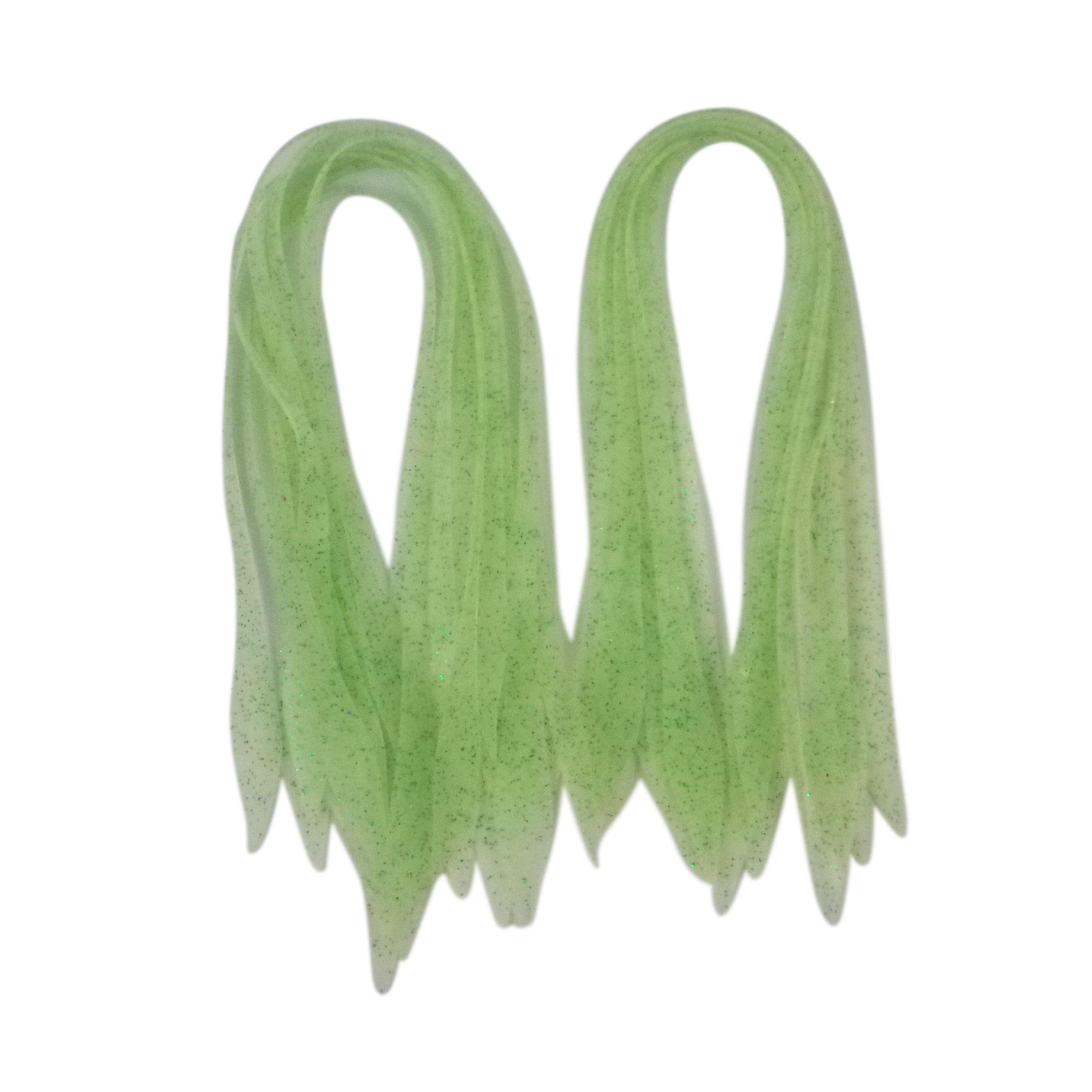 V658-93MC278821036-202507311130-00 Artizan Silicon Lure Tails, Lumo Green, Pack of 20 - Image 1