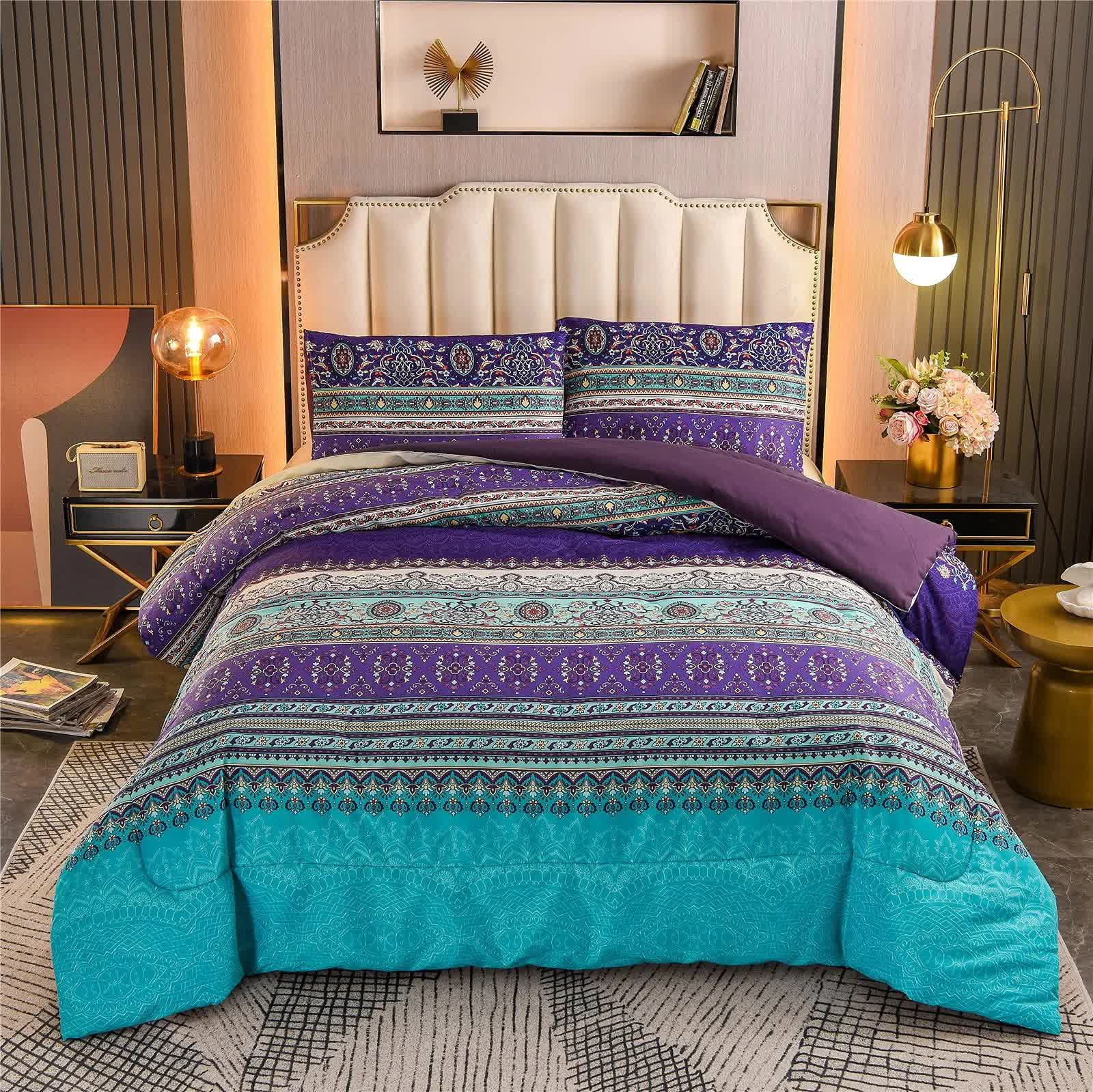 V745-MAB010449AJ3-202508061202-00 Boho Glow Teal Bedding – 3‑Piece Comforter Set for Relaxed Spaces - Image 1