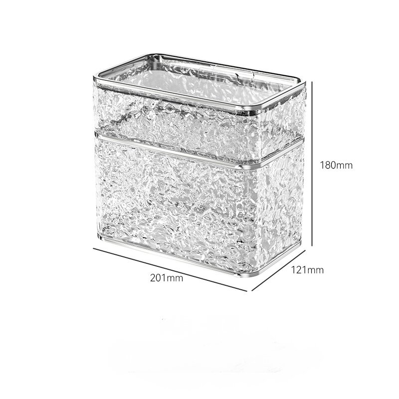 V888-ELOSUNG18353-202507111010-00 2PCS Stylish Double-Layer Transparent Wave-Textured Tissue Box Holder - Stylish Bathroom Storage - Image 1