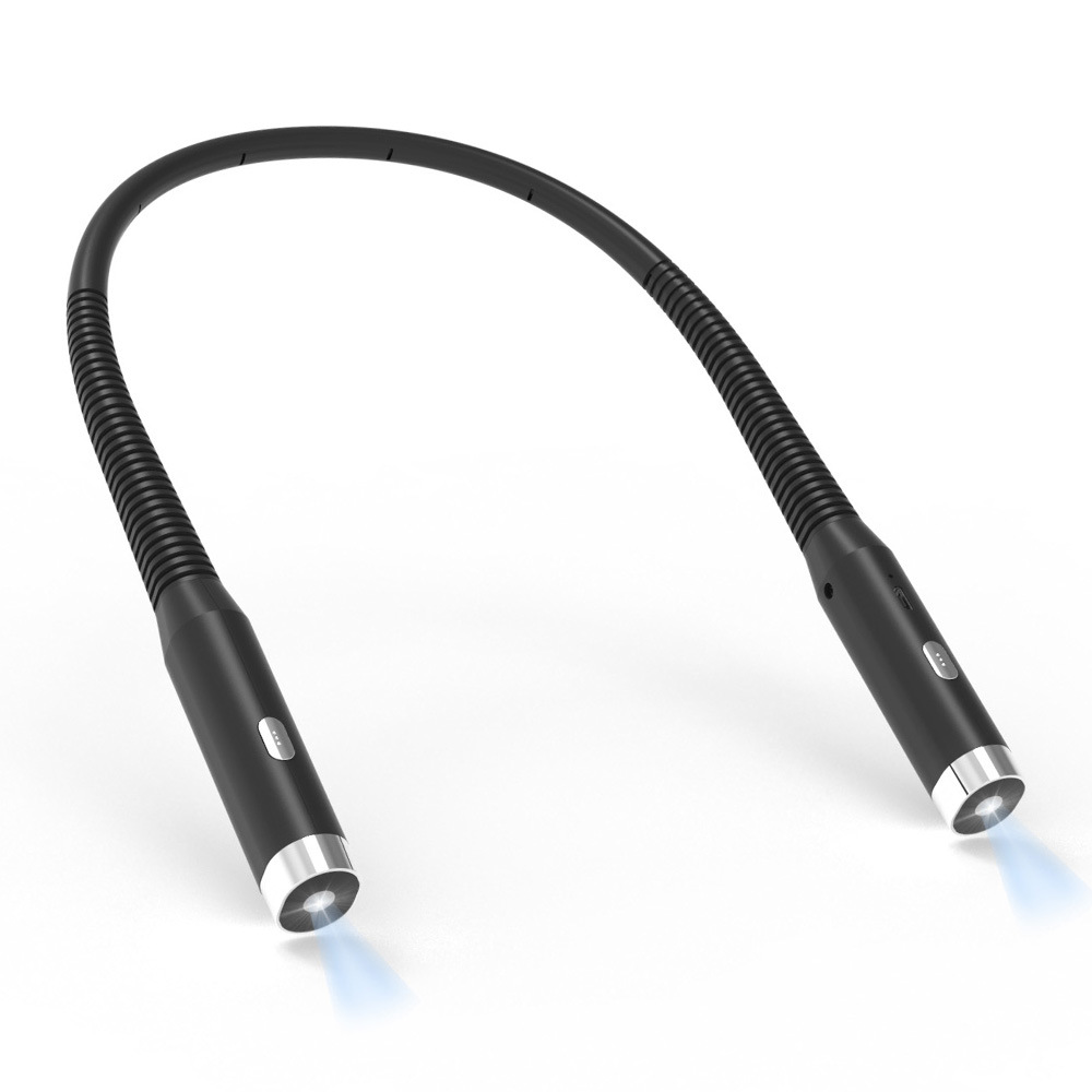 V888-ELOSUNG32858-202507071016-00 Black Hands-Free LED Neck Reading Light - USB Rechargeable with 3 Color & Brightness Modes, Flexible Gooseneck for Books, Crafts & Knitting - Image 1