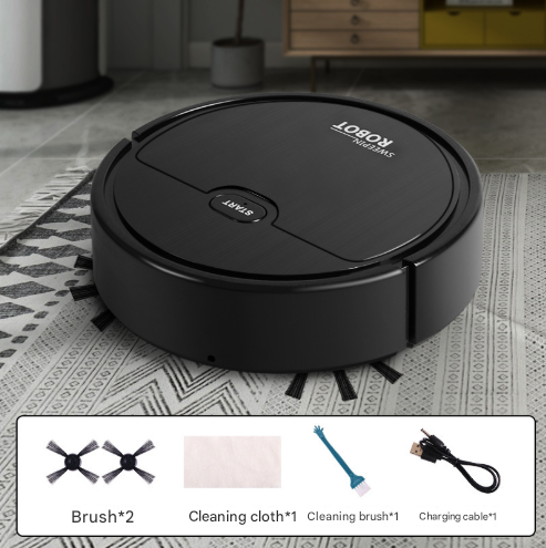 V888-ELOSUNG32906-202507111011-00 Black 3-in-1 Smart Robot Vacuum Cleaner - Automatic Sweeping, Mopping & Suction for Hard Floors & Pet Hair - Image 1