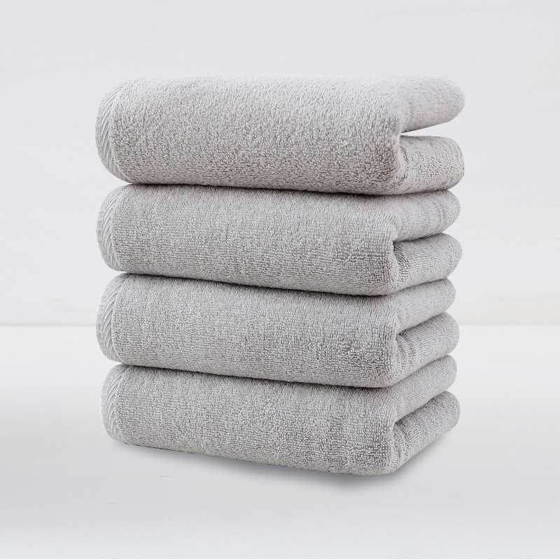 V888-ELOSUNG32933-202507151031-00 Light Grey Plush Cotton Hand Towel Set (4-Pack) - Ultra Soft, Absorbent & Quick-Drying Face Towels for Bathroom - Image 1