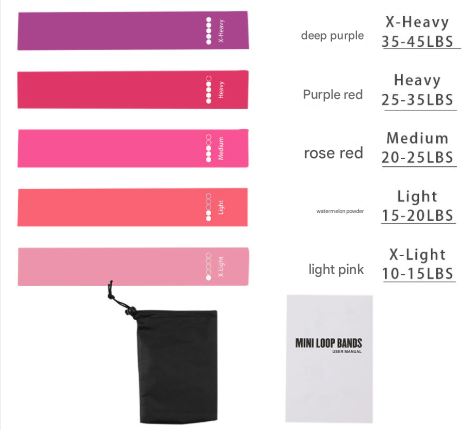 V888-ELOSUNG33737-202507250941-00 Pink 10 Pieces of 2 Sets Premium Resistance Loop Bands - Fitness Exercise Bands for Legs, Glutes, and Strength Training with Carry Bag - Image 1