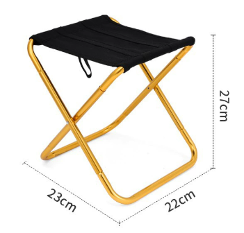 V888-ELOSUNG33838-202509031106-00 Small Gold Ultralight Portable Folding Camping Stool - Compact Aluminum Chair for Hiking, Fishing & Outdoor Events - Image 1