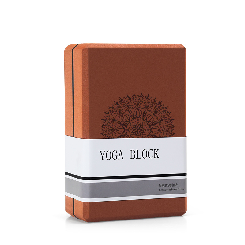 V888-ELOSUNG33853-202509041432-00 Coffee Brown High-Density EVA Foam Yoga Block for Support & Stability - Lightweight Non-Slip Brick for Yoga, Pilates & Stretching - Image 1