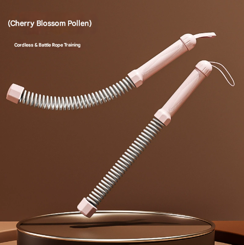 V888-ELOSUNG33864-202509081031-00 Pink Heavy Cordless Battle Rope - Portable Weighted Fitness Rope for Home Gym Strength & Cardio Training - Image 1