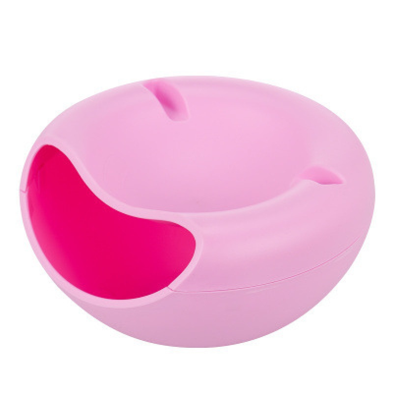 V888-ELOSUNG33983-202509240940-00 Pink Creative Lazy Snack Bowl with Phone Holder - Dual-Layer Dish for Nuts & Seeds - Image 1