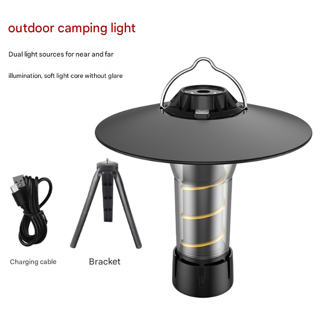 V888-ELOSUNG34367-202507071021-00 Vintage Lighthouse LED Camping Lantern | 5-Mode Rechargeable Light with Tripod - Image 1