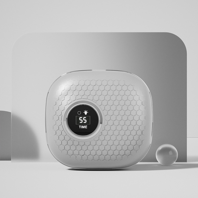 V888-ELOSUNG34423-202507151026-00 Grey Portable Ultrasonic Contact Lens Cleaner - Automatic Electric Cleaning Case with LED Makeup Mirror, USB Rechargeable for Travel & Home - Image 1