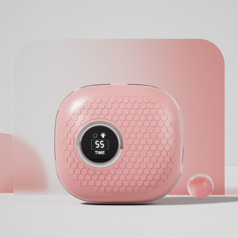 V888-ELOSUNG34424-202507151026-00 Pink Portable Ultrasonic Contact Lens Cleaner - Automatic Electric Cleaning Case with LED Makeup Mirror, USB Rechargeable for Travel & Home - Image 1