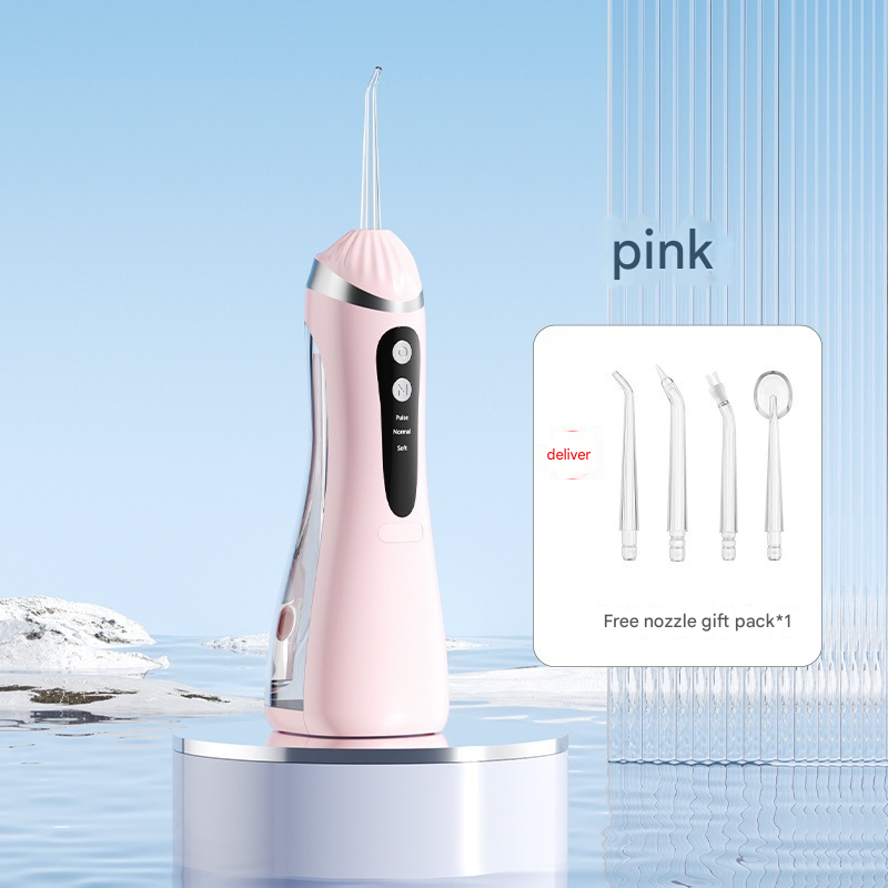 V888-ELOSUNG34543-202508041443-00 Pink Cordless Water Flosser & Oral Irrigator - Portable Teeth Cleaner with 3 Modes & 4 Jet Tips - Image 1