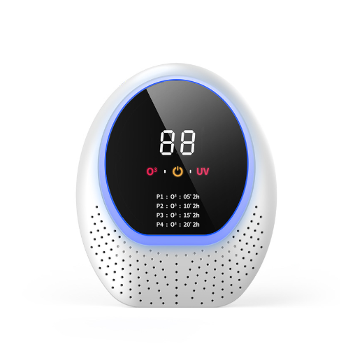 V888-ELOSUNG34563-202507301027-00 White Rechargeable Ozone & UV-C Air Purifier with Remote - Portable Odor Eliminator for Home, Pets & Closets - Image 1