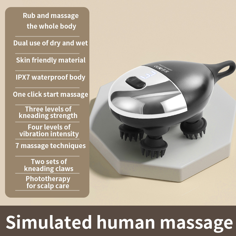 V888-ELOSUNG35644-202507100940-00 Intelligent 3D Electric Head & Scalp Massager - 7 Massage Techniques, IPX7 Waterproof, Rechargeable(black) - Image 1