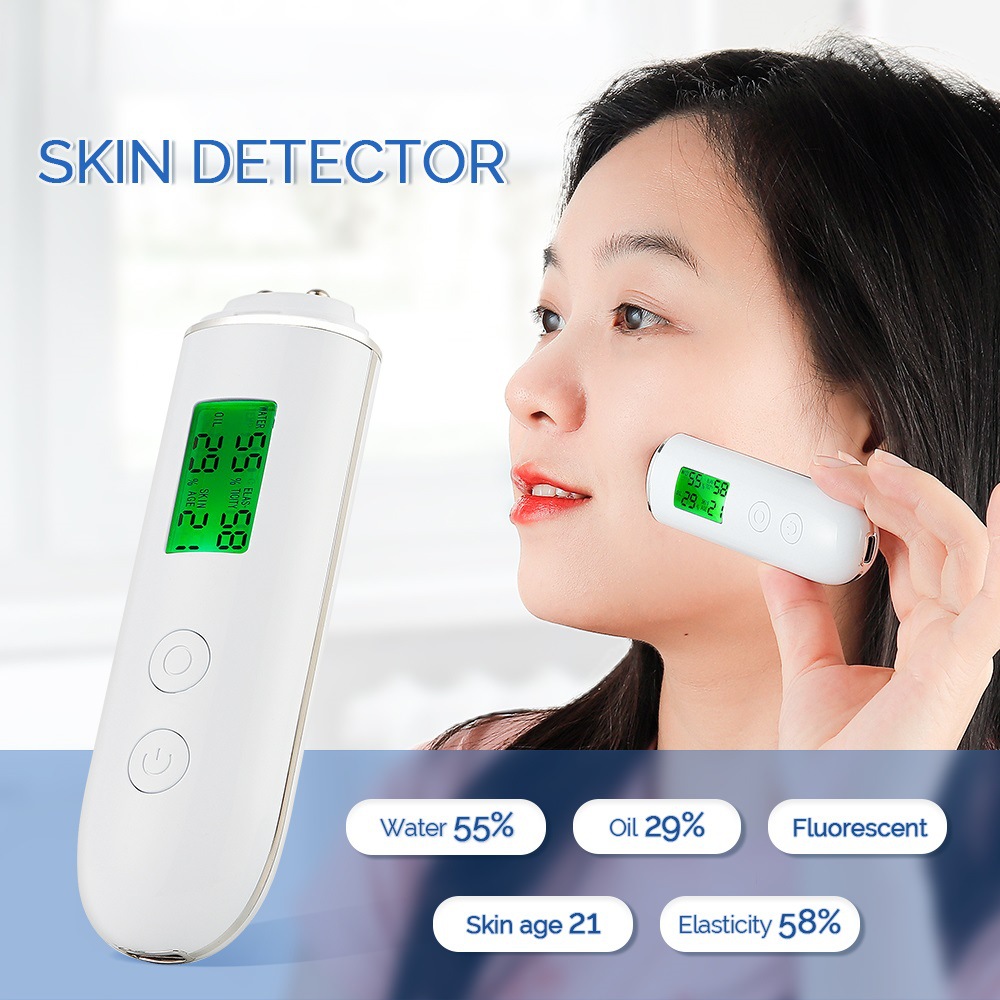 V888-ELOSUNG35658-202507111010-00 Smart Skin Analyzer with Multi-Function Detection - Measures Hydration, Oil, Elasticity, Skin Age & Fluorescent Agent Test(White) - Image 1