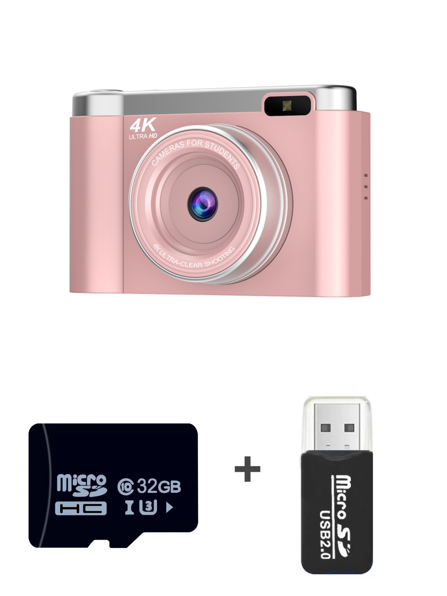 V888-ELOSUNG35727-202507180916-00 4K Ultra HD Digital Camera - 75MP, 2.8-inch Rotatable Screen, Auto Focus & Built-in Flash(pink) - Image 1