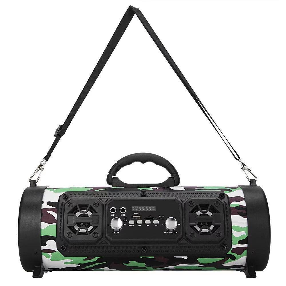 V888-ELOSUNG35730-202507180921-00 Portable Wireless Speaker - FM Radio, USB/TF Playback, AUX Input, Microphone Support & 2000mAh Battery(Camouflage) - Image 1