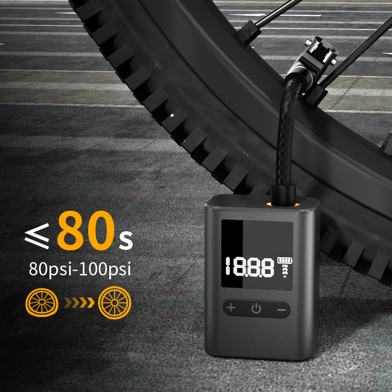 V888-ELOSUNG35738-202507211315-00 Compact Digital Display Air Pump - 100 PSI, Portable Electric Inflator with Automatic Stop(black) - Image 1