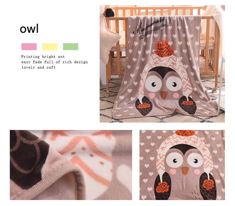 V888-ELOSUNG35767-202507281712-00 Ultra-Soft Kids Plush Fleece Blanket - Cozy Cartoon Animal Throw for All Seasons (Owl) - Image 1