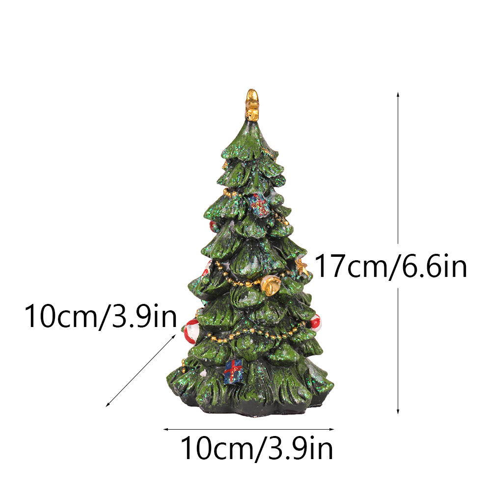 V888-ELOSUNG35800-202507301022-00 Miniature Decorated Christmas Tree Tabletop Ornament - Holiday Village Display Decoration(green) - Image 1