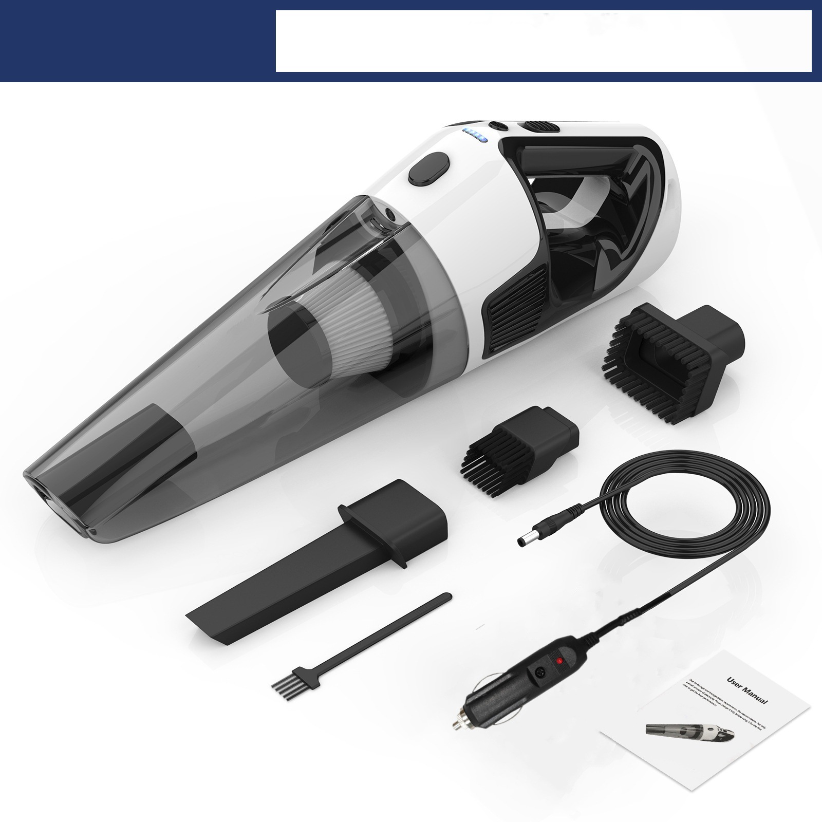 V888-ELOSUNG35815-202508041441-00 Corded Handheld Car Vacuum Cleaner - 10kPa Strong Suction, 120W Power with LED Light & Washable HEPA Filter(black) - Image 1